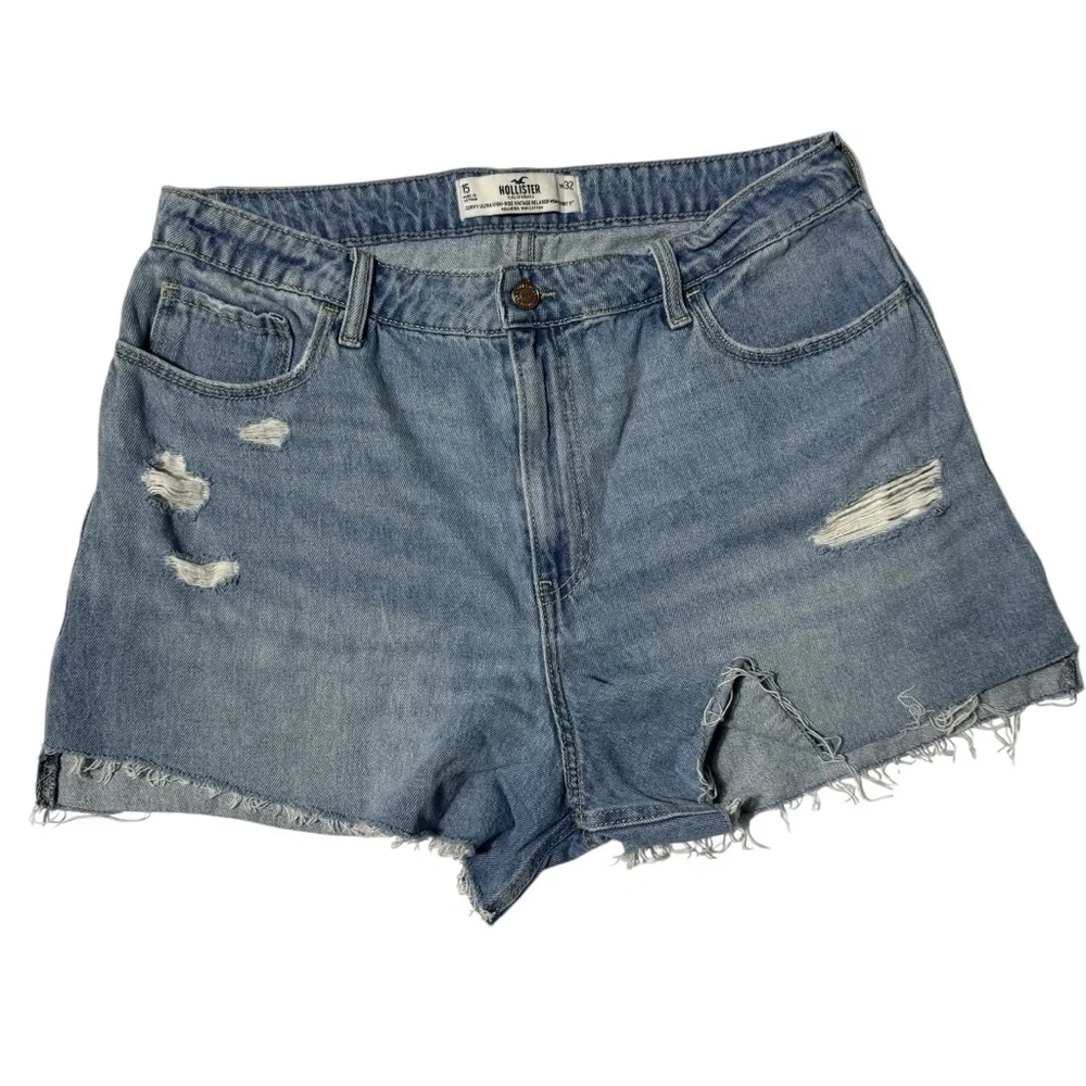 Hollister‎ Curvy Ultra High Rise Vintage Relaxed Mom Shorts size 15